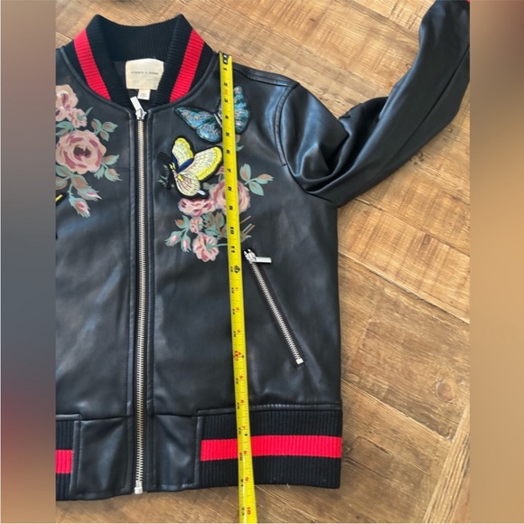 Silence + Noise Floral Embroidered Black Bomber Jacket. Women’s Sz.S - Picture 9 of 14
